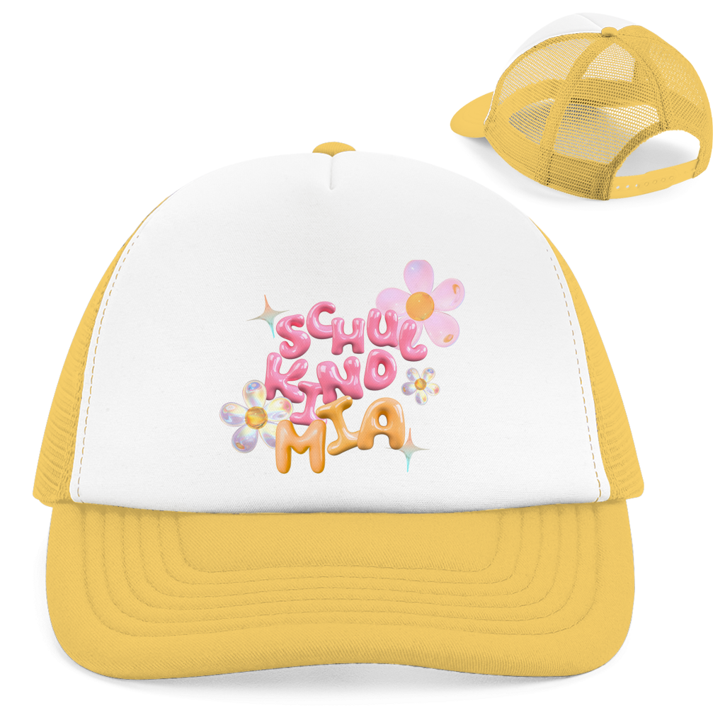 Retro Trucker Cap Glas Design Blumen