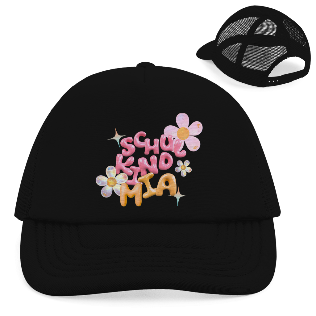 Retro Trucker Cap Glas Design Blumen