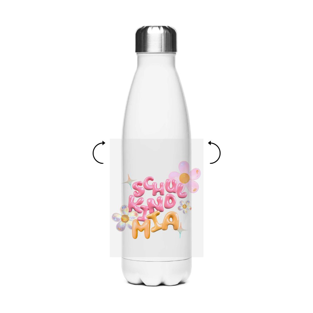 Isoflasche "Glas Design Blumen"  – Robuste Edelstahl-Thermosflasche (500 ml)
