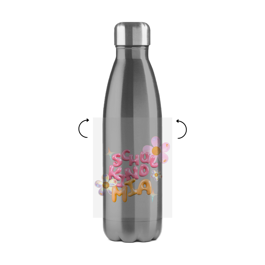 Isoflasche "Glas Design Blumen"  – Robuste Edelstahl-Thermosflasche (500 ml)