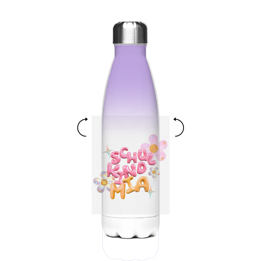 Isoflasche "Glas Design Blumen"  – Robuste Edelstahl-Thermosflasche (500 ml)