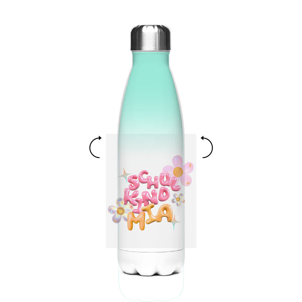Isoflasche "Glas Design Blumen"  – Robuste Edelstahl-Thermosflasche (500 ml)