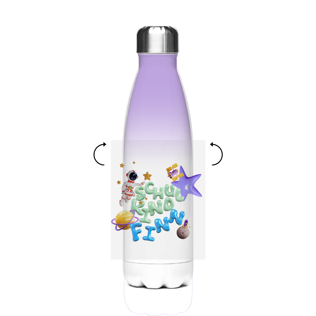 Isoflasche "Liquid Design Astronaut"  – Robuste Edelstahl-Thermosflasche (500 ml)