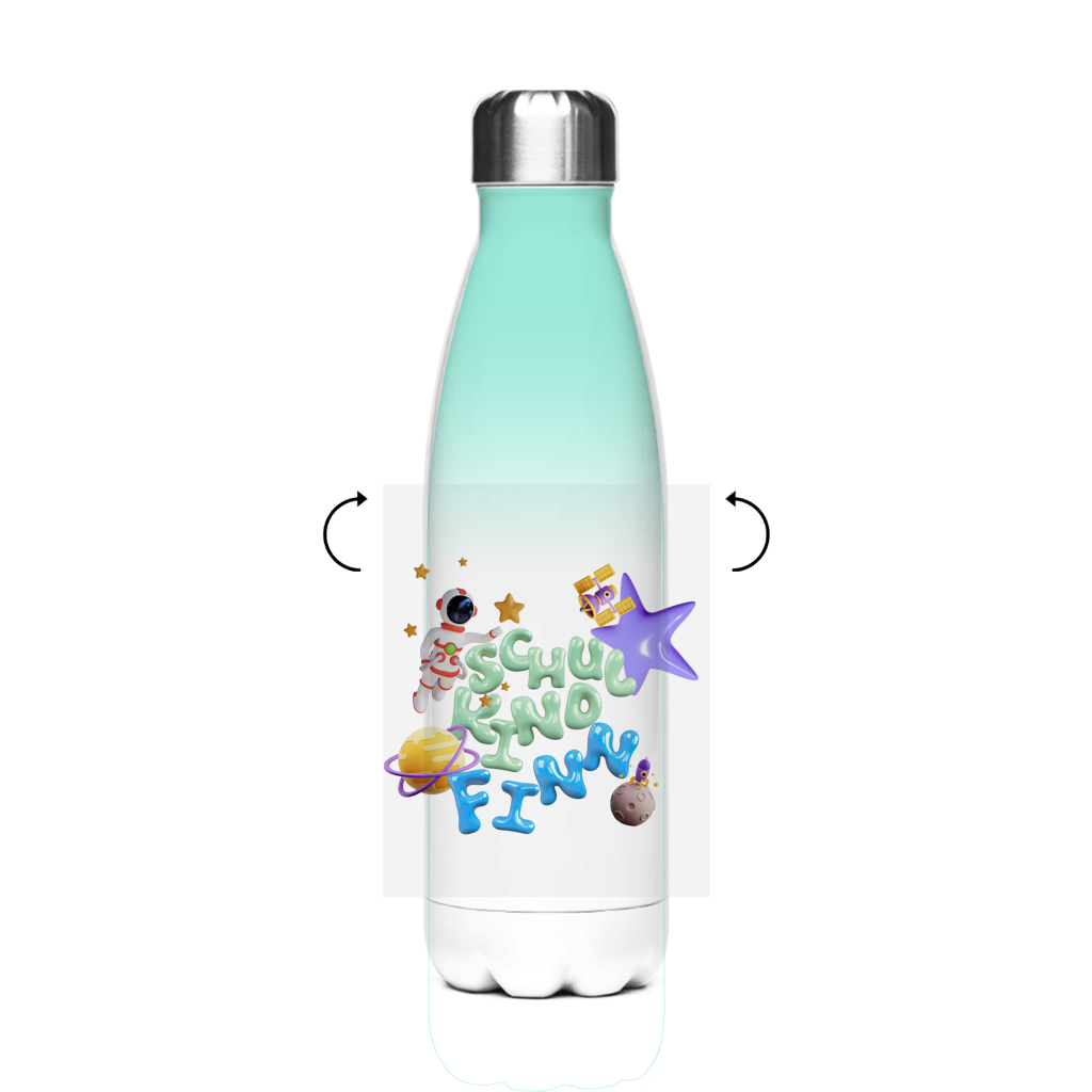 Isoflasche "Liquid Design Astronaut"  – Robuste Edelstahl-Thermosflasche (500 ml)