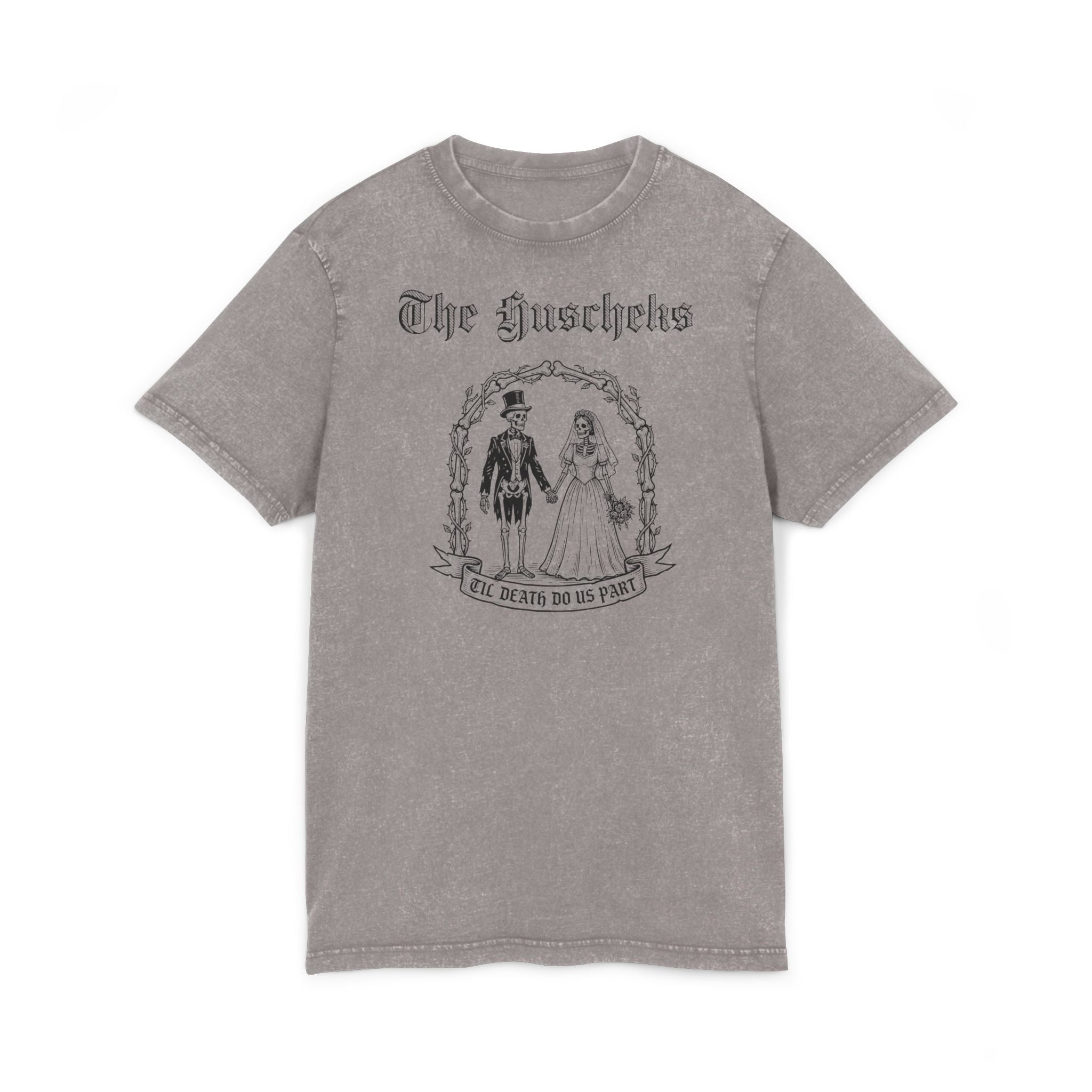 "Skelett Paar" personalisiert mit Wunschnamen Band Shirt im Vintage Look