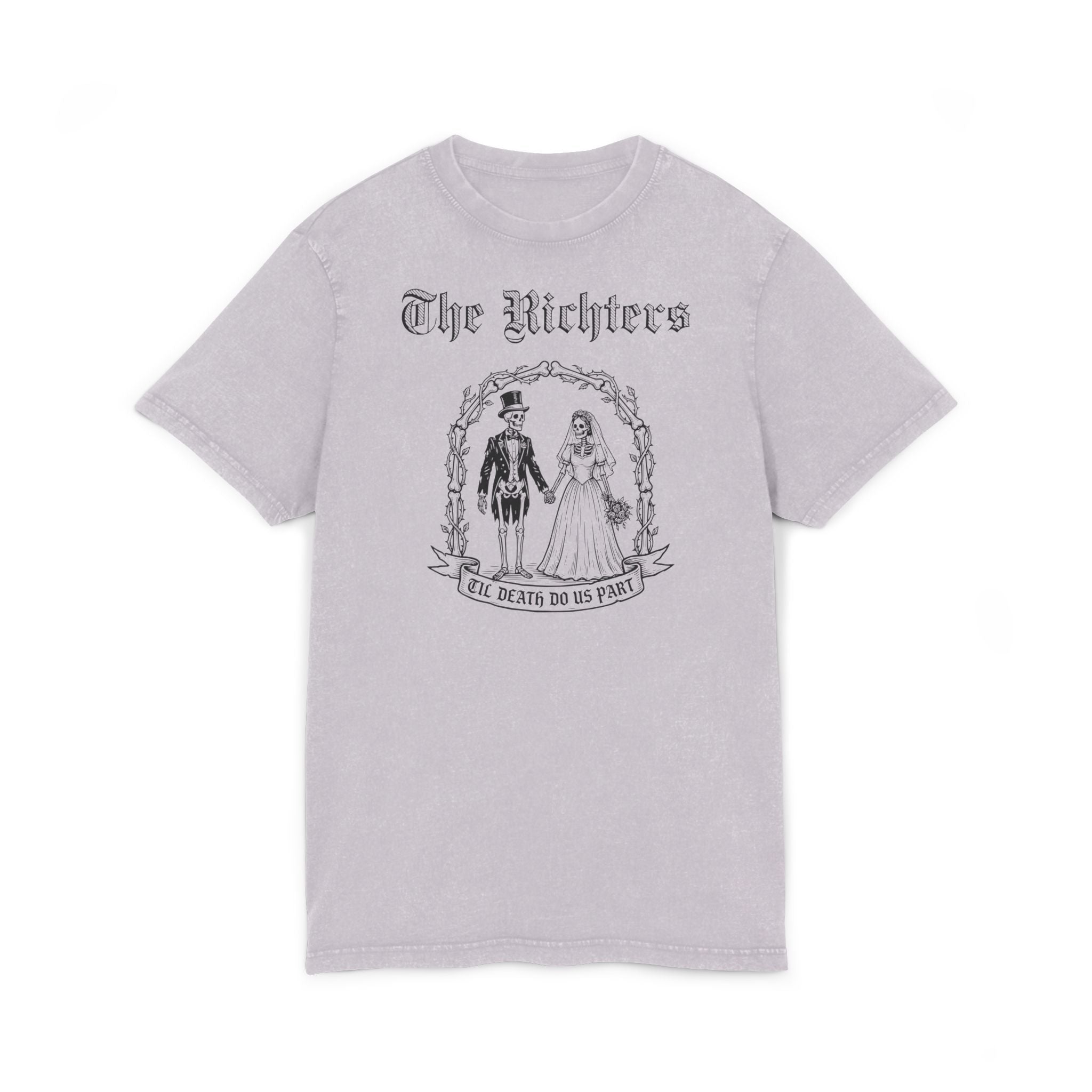 "Skelett Paar" personalisiert mit Wunschnamen Band Shirt im Vintage Look