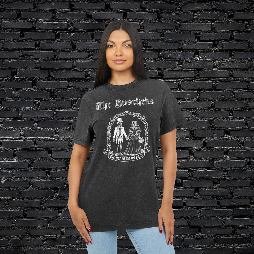 "Skelett Paar" personalisiert mit Wunschnamen Band Shirt im Vintage Look