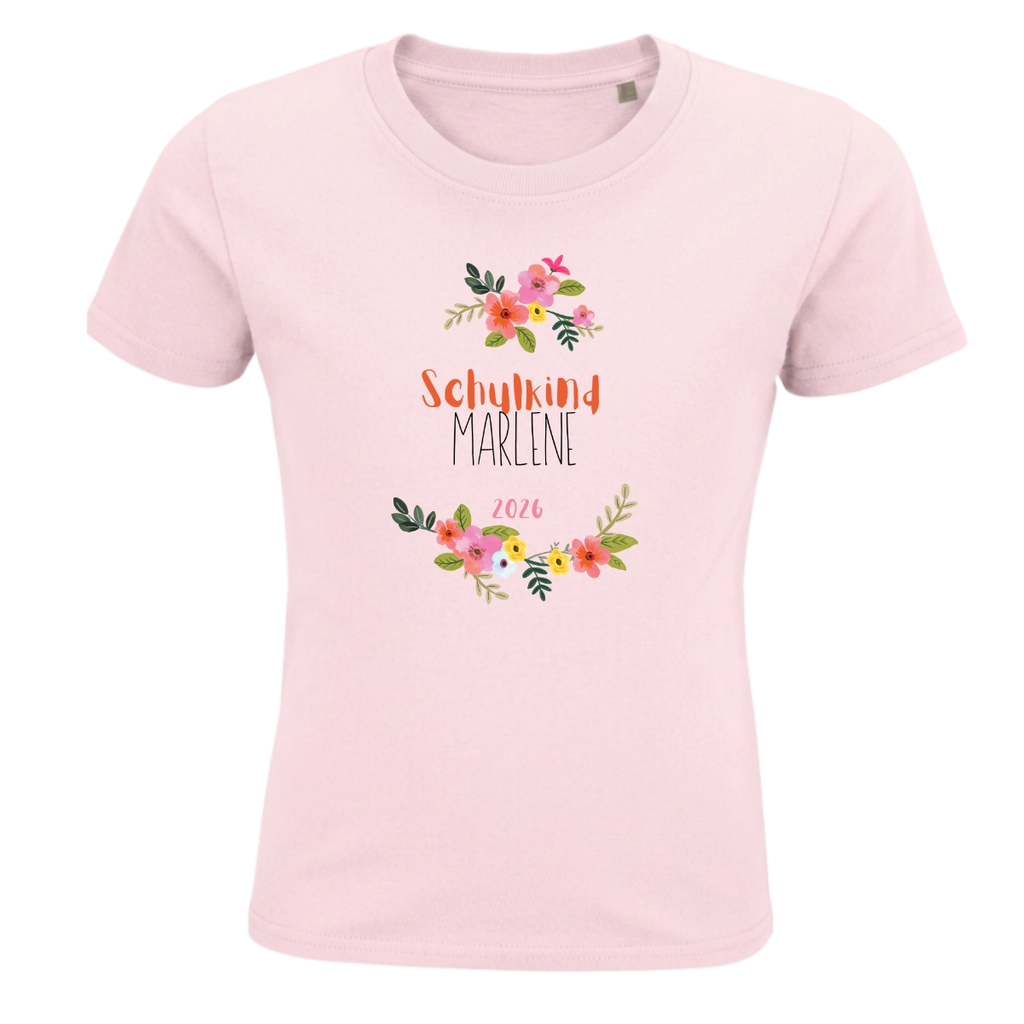 Schulkind T-Shirt "Boho Blumenkranz" mit Wunschnamen