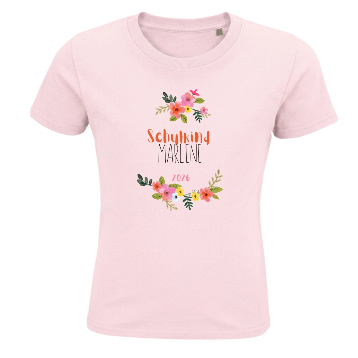 Schulkind T-Shirt "Boho Blumenkranz" mit Wunschnamen